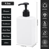 1 x RAW Customer Returns Segus Soap Dispenser Set with Black Square Label, 3 Pack 280ml Small Empty Liquid Soap Pump Bottle for Bathroom Organizer, Refill with Shampoo, Shower Gel, Body Cream, Massage Oil, White - RRP €19.66