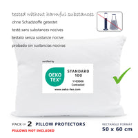 2 x RAW Customer Returns Twillie cushion cover waterproof 50x60 cm set of 2 pieces - Aegis - ko-TEX certified. Pillow protector with zipper Pillow protector cover Breathable, Hypoallergenic, Anti-mite, Antibacterial - RRP €46.8