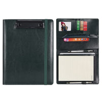 2 x Brand New Wonderpool A5 PU Leather Clipboard Writing Folders Notepad with Inner Pocket - Writing Padfolio File Document Case Holder for Office Travel School Hotel Hospital Green, A5  - RRP €32.42