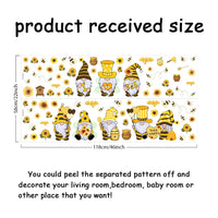 1 x Brand New SUPERDANT Yellow Gnome Elf Wall Sticker Bee Flower Wall Decals Bee Gnome Wall Sticker Sunflower Vinyl Wall Decor DIY Wall Decal Stickers for Classroom - RRP €22.8