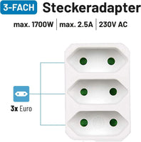 50 x RAW Customer Returns KEAGAR 002-MF-fach-White multi-plug adapter plug protective contact distributor multiple plug - RRP €1487.5