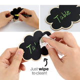 1 x RAW Customer Returns 30 PCS Wipeable Mini Blackboard with Erasable Chalk Marker - Small Wooden Chalkboard with Stand - Use as Table Cards, Place Cards, Name Tags, Price Tags for Weddings, Birthdays, etc. - RRP €18.14