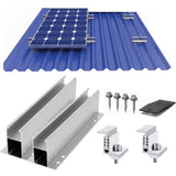 1 x RAW Customer Returns Warmfay solar module bracket mounting system, PV module bracket with 230MM aluminum profile and adjustable clamp for 1X solar module 30-35mm thickness, solar panel bracket for sheet metal roof flat roof trapezoidal- RRP €24.19