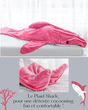 1 x RAW Customer Returns O Shark Blanket 1 Shark Blanket - Adult Shark Blanket, Sleeping Bag - Portable Fleece Blanket, Oversized Sweatshirt, Blanket Hoodie - Comfortable and Soft M, Pink  - RRP €37.0