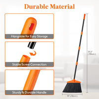 1 x RAW Customer Returns Lifewit Outdoor Indoor Heavy-Duty Broom, Commercial Broom with 1.35m Long Extendable Handle, Household Angle Corner Broom for Patio, Garage, Upper Deck, Lobby, Yard, Orange - RRP €16.74