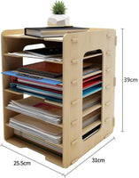 1 x RAW Customer Returns PUNCIA 7-Tier Wooden Office Document Organizer Desk Organizer Office Organizer Desk Document Holder Folder Holder A4 Paper Holder for Office Home and School - RRP €35.4