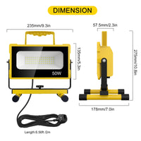 1 x RAW Customer Returns Meloght LED construction spotlight 50W, 5000LM LED work light with plug and switch, IP65 waterproof construction lamp, 6000K construction site spotlight, floodlight for workshop, construction site, garage - RRP €26.62