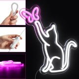 1 x RAW Customer Returns Neon Cat Sign Wall Decoration Butterfly Neon Sign Usb Neon Light Party Neon Sign for Shop Bedroom Bedside Living Room Party Neon Signs Kids Room - RRP €33.26