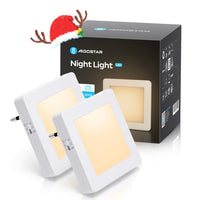 1 x RAW Customer Returns Aigostar 2 Pack Night Light Socket with Twilight Sensor, 2 Brightness Adjustable LED Night Light Children, Night Lamp Children for Children s Room, Bedroom, Stairs, Hallway, Kitchen, Warm White - RRP €14.92