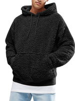 1 x RAW Customer Returns Gemijacka Men s Teddy Fleece Hoodie with Pockets, Black, M - RRP €25.87