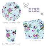 4 x Brand New MEZHEN Butterfly Party Tableware Garden Birthday Party Children s Birthday Decoration Butterfly Birthday Party Tableware Paper Plate Cup Napkins Set Table Decoration Purple - RRP €53.44