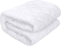 1 x RAW Customer Returns Utopia Bedding Quilted Mattress Protector 140 x 200 cm, Fitted Mattress Topper, Deep Pocket Mattress Cover Stretches up to 30 cm White  - RRP €20.64