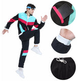 1 x RAW Customer Returns Enhenenhen 80s 90s outfit for men women, 80s costume tracksuit women retro jogging suit, adult 80s 90s costume suit for carnival - RRP €37.37