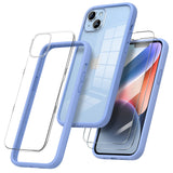 15 x Brand New ORNARTO Compatible with iPhone 14 Plus Case 6.7 , Bumper Case with 2 x Screen Protectors Liquid Silicone Bumper Case Full Body Protection Detachable Clear Back Light Blue - RRP €323.4