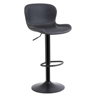 1 x RAW Customer Returns Youhauchair Bar Stool, Height Adjustable Faux Leather Bar Stool, Bar Chair with Backrest and Footrest, Swivel Kitchen High Chair, Modern, Black - RRP €72.59