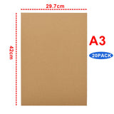 1 x RAW Customer Returns Worown 20 pieces A3 297 x 420 mm corrugated cardboard, 3 mm thick cardboard, cardboard sheets for painting, modeling, arts and crafts - RRP €19.66