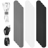 4 x Brand New 12 Pieces Flip Wraps Silicone, Coated Metal Strips Flip Stabilizer Slap Bands, Silicone Coated Metal Strips for Storage Organization White Black Gray  - RRP €96.0