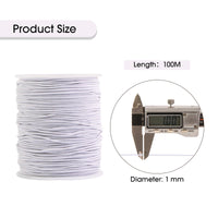 1 x RAW Customer Returns Elastic Rubber Band for Bracelets 1 mm Nylon Cord Band 100 m Bead Cord Elastic Thread Rubber Cord for Bracelets DIY Craft Necklaces Crafts White  - RRP €20.4