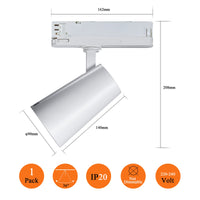 1 x RAW Customer Returns FOOC LED track spotlight 30 watts 3-phase 4-wire rotatable and pivoting track light 4000K natural white 3000lm aluminum ceiling light for indoor lighting  - RRP €49.99