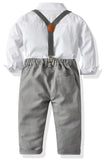 1 x RAW Customer Returns Baby Boys Suit Clothing Sets Dress Romper Suspenders Bow Tie 4pcs Suit Gentleman Festive Baptism Wedding Long Sleeve Baby Toddler 6 Months 6 Years Gray01,4T  - RRP €33.16