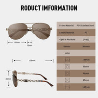 1 x RAW Customer Returns FONHCOO Mirrored Sunglasses Women UV400 Glasses Vintage Pilot Glasses Retro Sunglasses Women with Eye-catching Mirroring Brown  - RRP €22.99