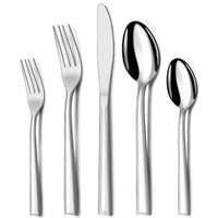 1 x RAW Customer Returns Hunnycook cutlery set, 60-piece cutlery set for 12 people, stainless steel with knife, fork, spoon for restaurant, party, wedding, classic striped craftsmanship, dishwasher safe - RRP €29.5