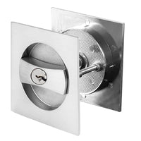 1 x RAW Customer Returns WOLFBIRD sliding door lock square pocket door lock with key invisible built-in door lock silver-66mm - RRP €18.14