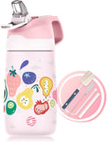 1 x RAW Customer Returns Fjbottle 350ml Kids Drinking Bottle Stainless Steel Insulated Water Bottle BPA-free Thermos Bottle Children Bottle with Straw Light Pattern - RRP €19.67