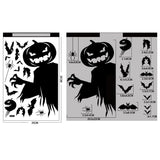 55 x Brand New Halloween window stickers, 4 sheets of cute pumpkin skeleton, ghost witch, bats, spider web sticker, Halloween decoration, window film for Halloween party - RRP €1122.0