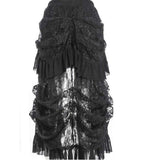 1 x RAW Customer Returns Zooma Women s Steampunk Gothic Black Lace Skirt Long Skirts 3XL Waist 84-88cm 33.07 -34.64  - RRP €34.99