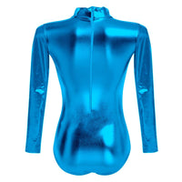 1 x RAW Customer Returns Women s Long Sleeve Dance Gymnastics Dance Gymnastics Dancewear Gymnastics Jumpsuit Blue M - RRP €30.01