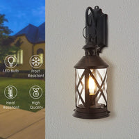 1 x RAW Customer Returns TRIROCKS Battery Powered Hanging Lantern Outdoor Wall Lamp Vintage Metal Wireless Table Lamp with Edison Bulb for Patio Garden Porch Indoor and Outdoor - RRP €29.99