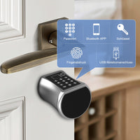 1 x RAW Customer Returns Fingerprint door lock, Eseesmart electronic door lock, door locking cylinder 30 30 60mm , fingerprint door opener with number code, Bluetooth APP, key - RRP €119.99