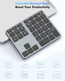 1 x RAW Customer Returns MoKo Bluetooth Numpad with 35 Keys, 2.4Ghz Number Pad Bluetooth Numeric Keypad Wireless for MacBook Pro Air iPad, Portable Number Pad for PC Laptop Computer, iMac Notebook Windows, Gray - RRP €35.99