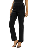 1 x RAW Customer Returns EXCHIC Women s Office Straight Leg Work Pants Casual Pants Elastic Waist Pants with Pockets M, Black  - RRP €29.98