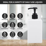 1 x RAW Customer Returns Segus Soap Dispenser Set with Black Square Label, 3 Pack 280ml Small Empty Liquid Soap Pump Bottle for Bathroom Organizer, Refill with Shampoo, Shower Gel, Body Cream, Massage Oil, White - RRP €19.66