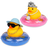 11 x Brand New AUAUY Yellow Rubber Duck, Duck Car Dashboard Decorations, 5 Pieces Rubber Duck with Mini Chair Car Ornaments with Sun Hats Sunglasses Golden Chains and Swimming Rings for Car, Room Decoration - RRP €124.74