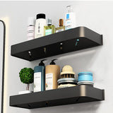 1 x RAW Customer Returns Bestdon shower shelf without drilling, shower shelf self-adhesive shower basket aluminum bathroom shelf shelves wall shelf for bathroom and kitchen, black, 2 pieces - RRP €23.14