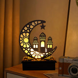 33 x Brand New Wooden LED Lamp Ramadan Decoration Crescent Moon Star Lights Muslim Islam Eid Ramadan Festival Half Moon Night Light for Parties, Home and Gift C  - RRP €288.42