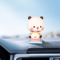 59 x Brand New Asslye Bubu Dudu Nodding Figure, Panda Bear Kawaii Car Decoration Ornament, Collectible Table Decoration, Cute Toy Gift for Kids Girls Boys, Office Desktop Room Decoration - RRP €1203.6