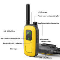 1 x RAW Customer Returns Radioddity PR-T3 Walkie Talkie PMR446 Radio VOX with 16 Channels Flashlight 4KM Range Rechargeable Batteries for Adventure, Outdoor, Camping, 2 Pieces Orange Yellow  - RRP €30.7