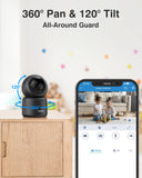 1 x RAW Customer Returns ANNKE Crater 2 WiFi IP surveillance camera, 360 swivel, 3MP WiFi baby pet monitor indoor with 2-way audio, motion detection smart camera, cloud SD card storage, compatible with Alexa - RRP €34.27