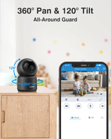 1 x RAW Customer Returns ANNKE Crater 2 WiFi Camera Indoor, 3MP WiFi Baby Pet Camera Indoor with 2-Way Audio, Motion Detection Smart Camera, Cloud SD Card Storage, Compatible with Alexa- Black - RRP €29.99