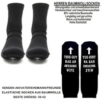 2 x Brand New RSHVSMS Novelty Men Women Funny SocksFun cotton socks, printed with This guy has an amazing wife, women s innovative cotton socks, give women birthdays, Valentine s Day, creative gifts - RRP €55.2