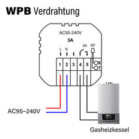 1 x RAW Customer Returns Beok Intelligent Gas Boiler Thermostat, Programmable Wifi Thermostats for Home Gas Heating Equipment, Compatible with Tuya Smart Life Google Home Alexa,TGR86WIFI-WPB - RRP €48.76