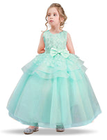 1 x RAW Customer Returns NNJXD Girls Sleeveless Embroidery Princess Pageant Dresses Prom Ball Gown Size 160 12-13 Years 354 Green-A - RRP €31.45