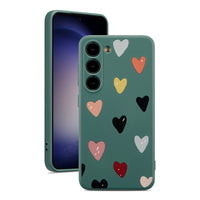 1 x Brand New ZTOFERA Compatible with Samsung Galaxy S23 S23 Plus 5G Case for Girls and Women, Soft Flexible Silicone Protective Case with Love Heart Pattern Shockproof Cover, Dark Green - RRP €20.4