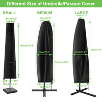 13 x Brand New YuYo Parasol Cover, 2-3M Canopy Parasol Cover Waterproof Protective Cover for Garden Canopy Parasol Black Parasol Cover with Rod, 265 x 30 x 80 46 cm - RRP €255.71