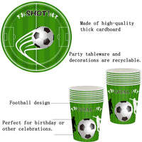 1 x Brand New MEZHEN Football Party Tableware Children s Birthday Decoration Birthday Football Party Tableware Paper Plates Cups Napkins Birthday Party Set Table Decoration 16 People - RRP €19.15