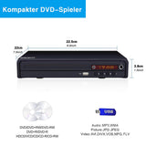 1 x RAW Customer Returns WISCENT DVD player for TV with HDMI AV Coaxial output HDMI cable included , USB 2.0 media player, all region-free, mini compact DVD CD player - RRP €39.31